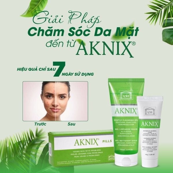 Sữa rửa mặt dành cho da mụn viêm từ trung bình đến nặng AKNIX Gentle Cleansing Gel