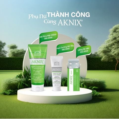 Combo AKNIX hỗ trợ điều trị mụn cho phụ nữ trưởng thành, mụn nội tiết