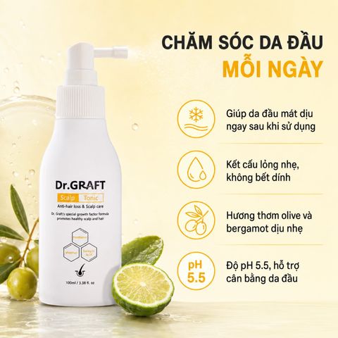 Xịt dưỡng da đầu giúp mọc tóc Dr.GRAFT Scalp Tonic