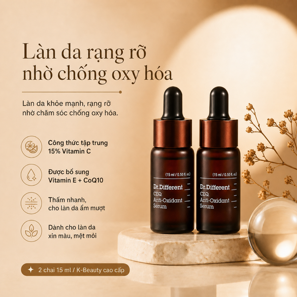 Tinh chất sáng da, mờ thâm, mờ nhăn, chống oxy hoá Dr.Different CEQ Anti-Oxidant Serum