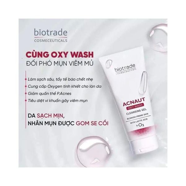 Gel rửa mặt Biotrade Acnaut Oxy Wash Cleansing Gel