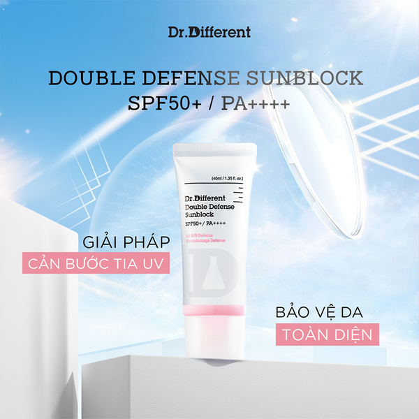 Kem chống nắng kép nâng tông da Dr.Different Double Defense Sunblock SPF50+ / PA++++