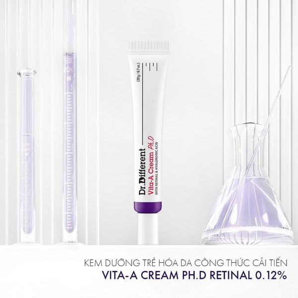 Kem dưỡng trẻ hoá, mờ nhăn chuyên biệt Dr.Different Vita-A Cream Ph.D
