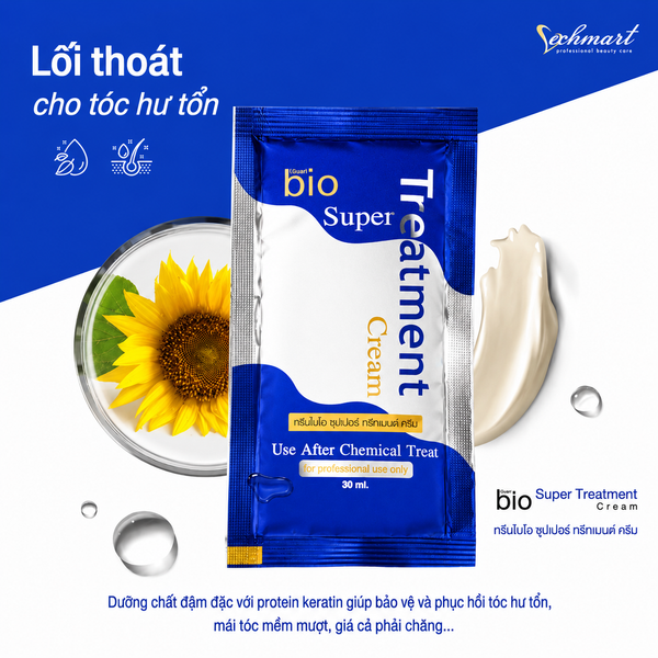 Kem ủ phục hồi tóc sau uốn, duỗi, nhuộm Vechmart Green Bio Super Treatment