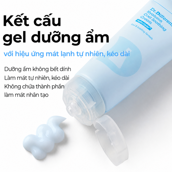 Kem dưỡng cấp ẩm và làm dịu da Dr.Different Hyaluron Cool Soothing Cream