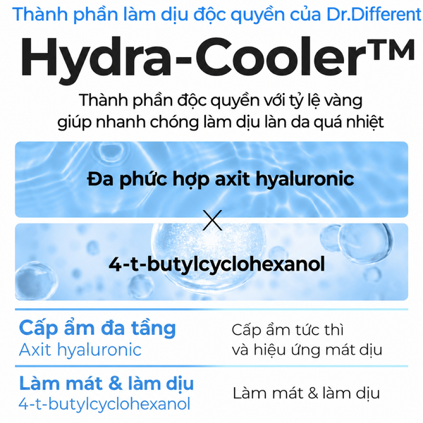 Kem dưỡng cấp ẩm và làm dịu da Dr.Different Hyaluron Cool Soothing Cream