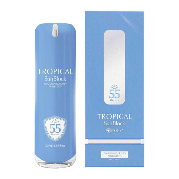 Kem chống nắng nâng tông vật lý phổ rộng iDr.Skin Tropical Sunblock SPF55 PA++++