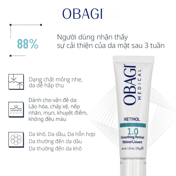 Kem dưỡng ẩm & giảm nếp nhăn Obagi Retinol 1.0
