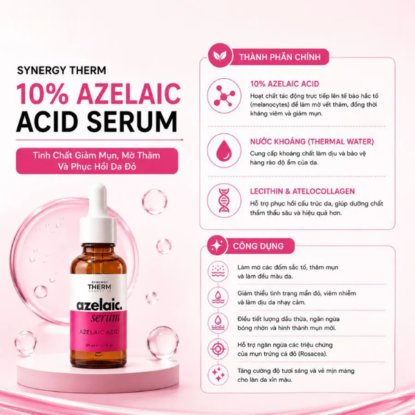 Tinh chất giảm mụn & mờ thâm Synergy Therm 10% Azelaic Acid Serum