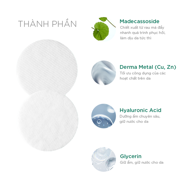 Toner pad làm dịu và phục hồi da Dr.Different CICA Metal Calming Pad