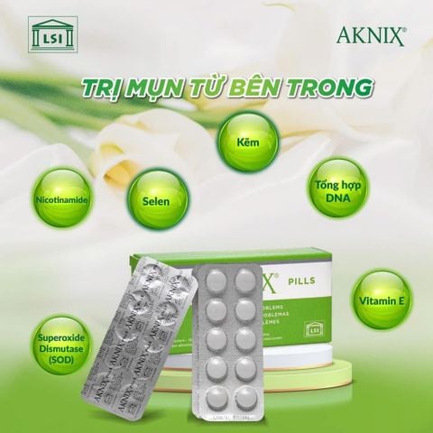 Viên uống giảm mụn, điều tiết bã nhờn, phục hồi & tái tạo da AKNIX Pills