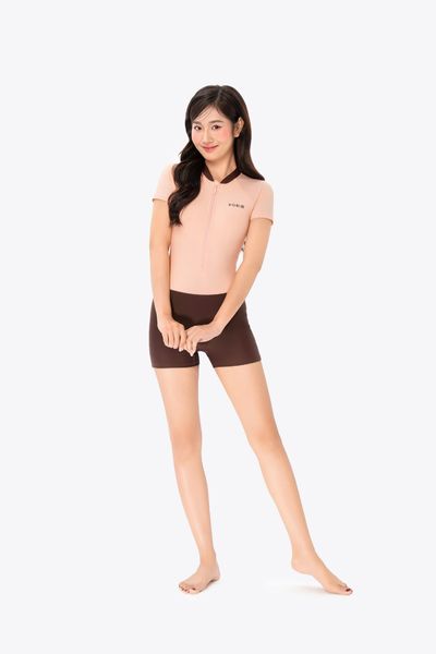  Đồ bơi nữ SOBIE liền thân tay ngắn kín đáo Floral 