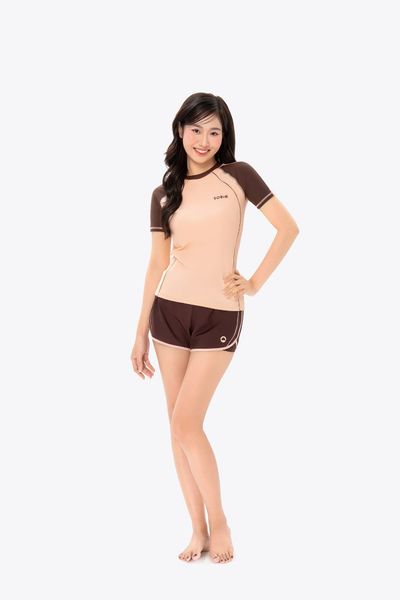  Áo bơi nữ SOBIE tay ngắn kín đáo Floral Chloe 