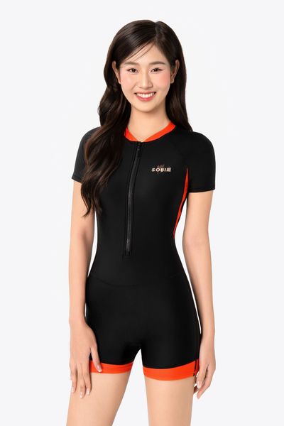  Đồ bơi nữ SOBIE liền thân tay ngắn kín đáo chống nắng Floral Aimee 