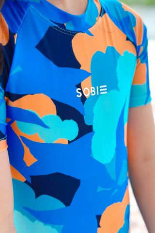  Đồ bơi trẻ em liền thân bé gái tay ngắn Sắc Màu 