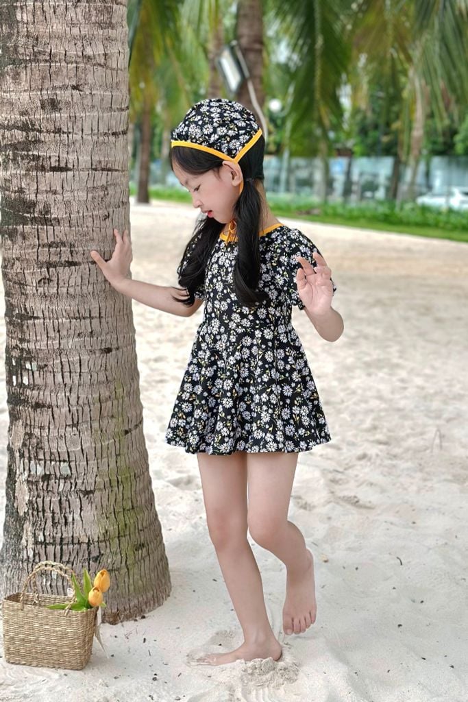Đồ bơi một mảnh BABY kèm mũ chống nắng Cúc Hoạ Mi — 4