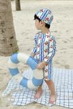 Đồ bơi liền thân em bé kèm mũ chống nắng Cherry 