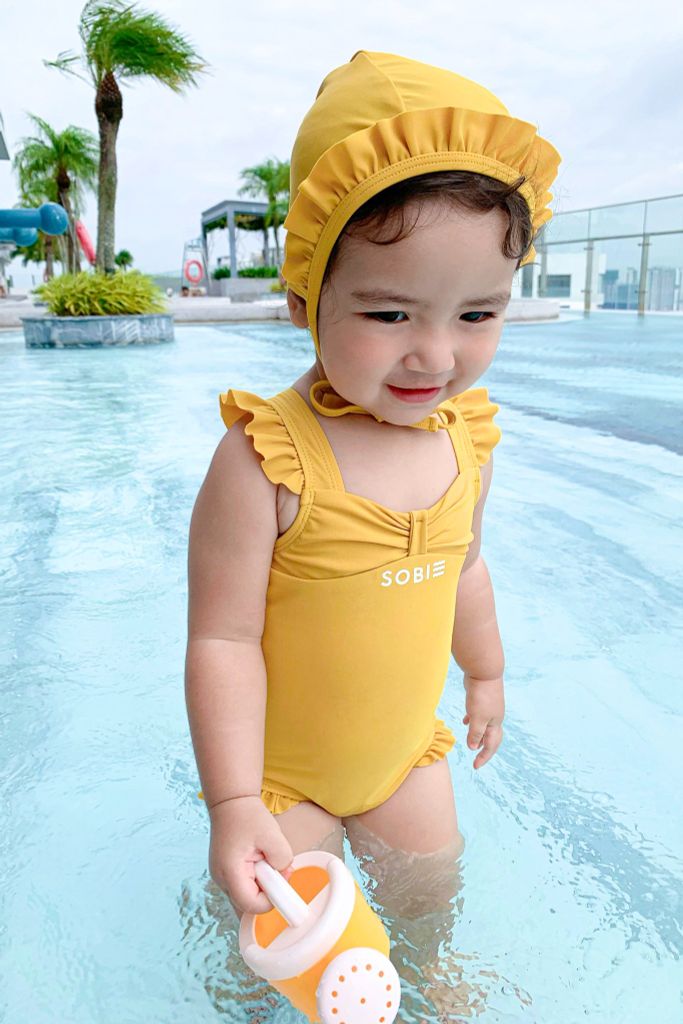Đồ bơi một mảnh BABY kèm mũ chống nắng Mặt Trời Nhỏ, ảnh 4