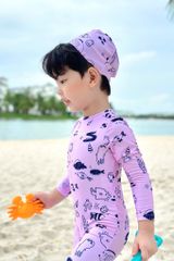 Đồ bơi liền thân BABY kèm mũ chống nắng Cá Nghịch Ngợm 6