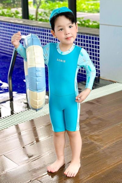  Đồ bơi liền thân em bé  kèm mũ chống nắng Dừa Biển Nhỏ 