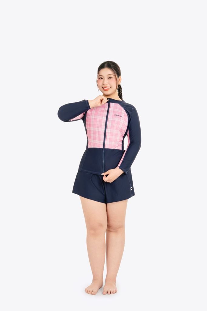 Áo bơi nữ SOBIE tay dài chống nắng Chubby Willow, ảnh 2