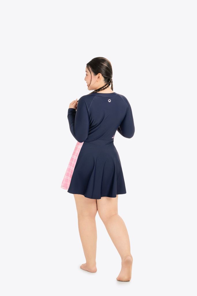 Đồ bơi nữ SOBIE liền thân váy tay dài chống nắng Chubby Faye — 6