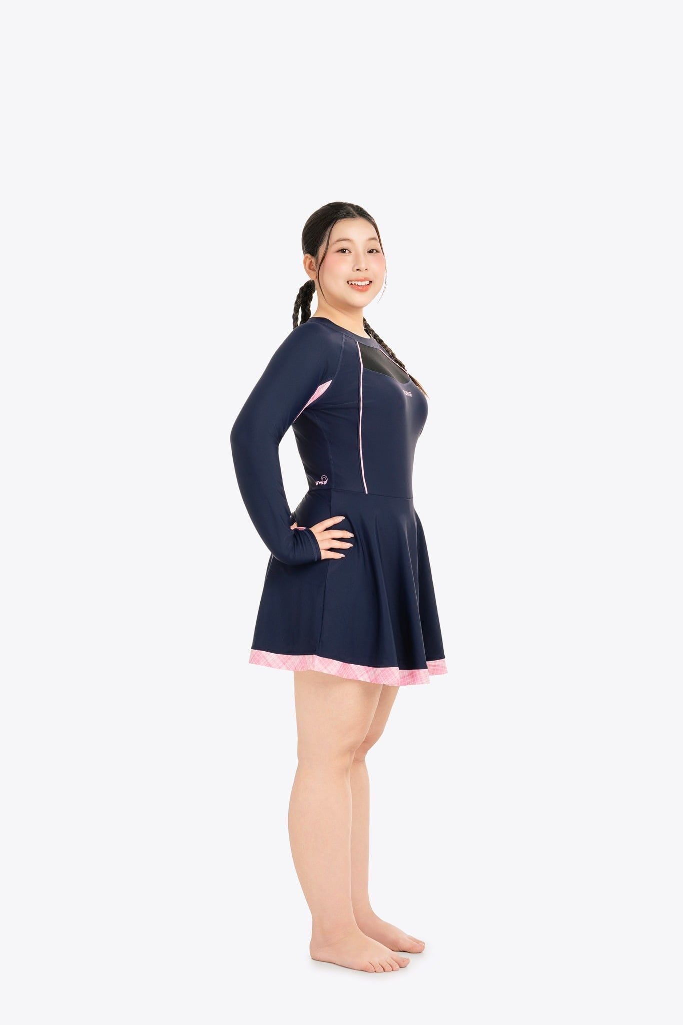 Đồ bơi nữ SOBIE liền thân váy tay dài chống nắng Chubby Sunny