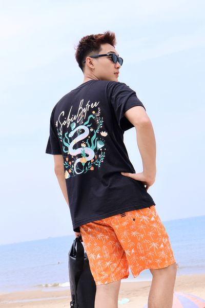  Áo thun đi biển Unisex Serpent Deep Black 