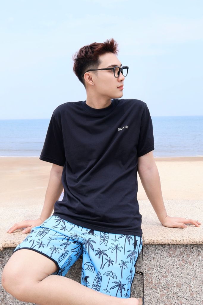 Áo thun đi biển Unisex Sobie Classic Deep Black, ảnh 4