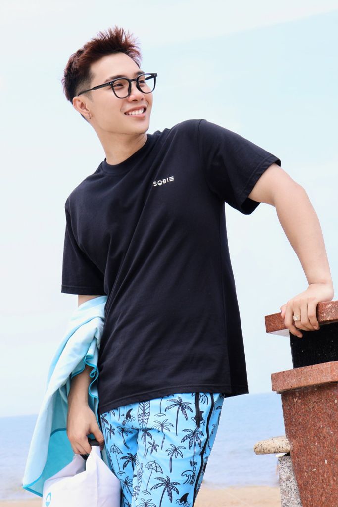 Áo thun đi biển Unisex Sobie Classic Deep Black, ảnh 5
