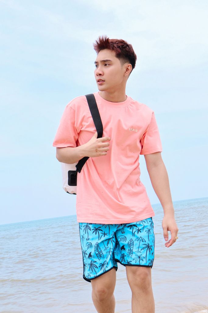 Áo thun đi biển Unisex Sobie Classic Coroal Pink, ảnh 4