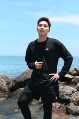 Áo tay dài đi biển Rashguard Loose Summer Black 1