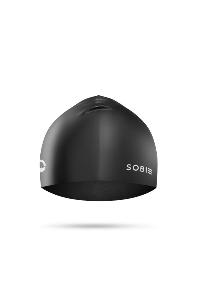 Nón bơi silicone cao cấp SOBIE Black - White S15, ảnh 3