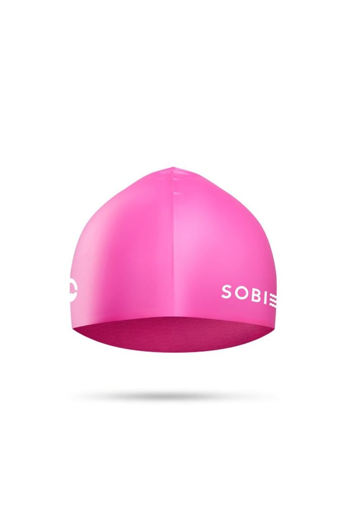 Nón bơi trẻ em sIlicone cao cấp SOBIE Ribbon Pink S23 — 4