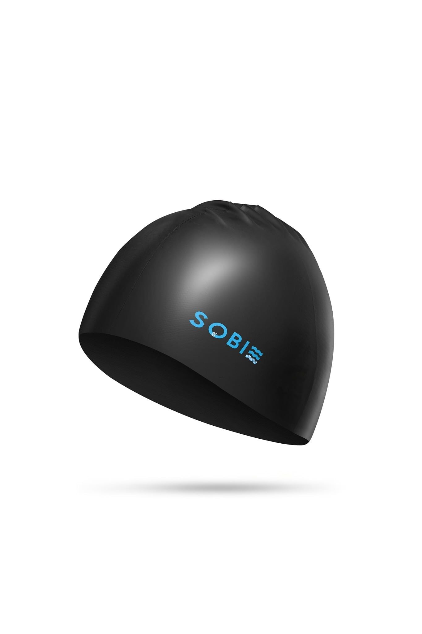 Nón bơi silicone cao cấp SOBIE Black - Blue S12