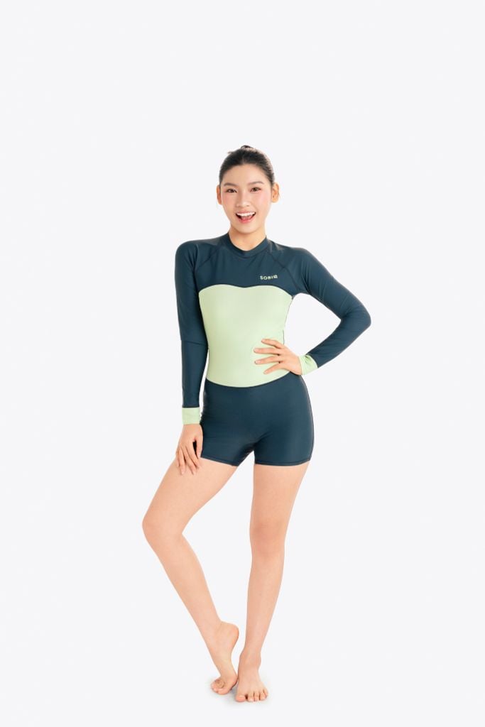 Đồ bơi nữ SOBIE liền thân tay dài chống nắng Sea Horse — 2