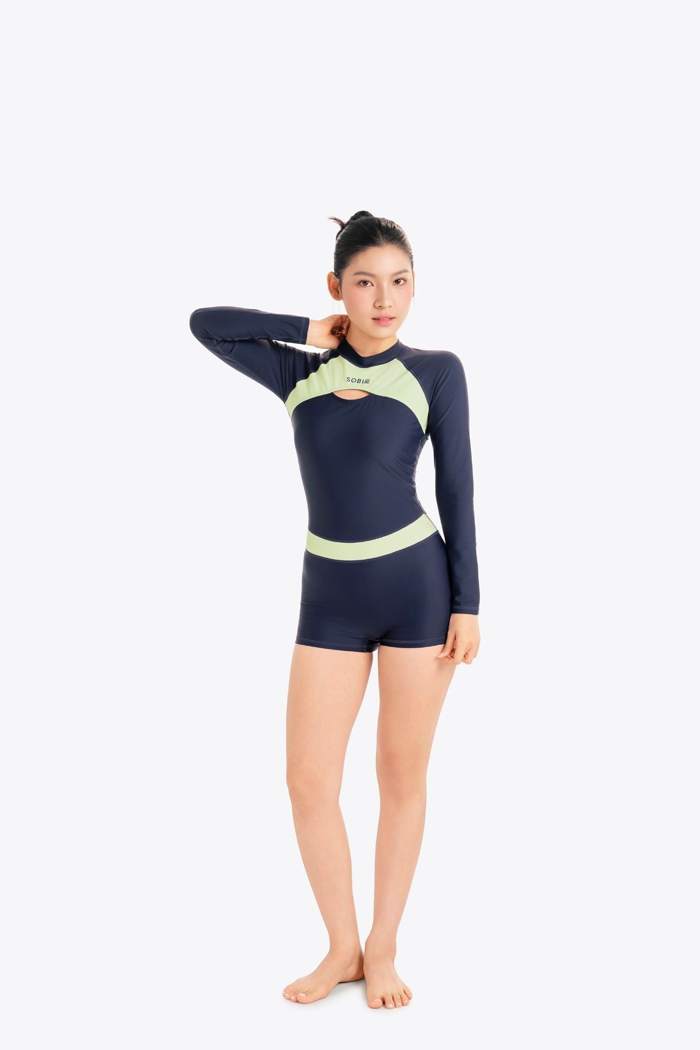 Đồ bơi nữ SOBIE liền thân tay dài chống nắng Sea Shell
