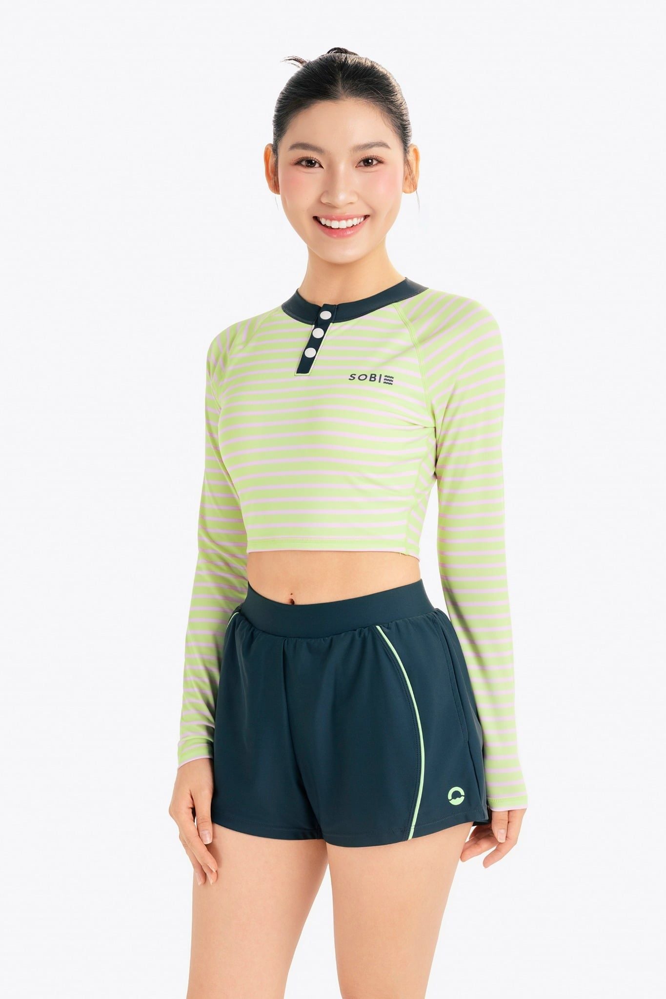 Áo bơi nữ SOBIE Croptop tay dài Sea Kailani