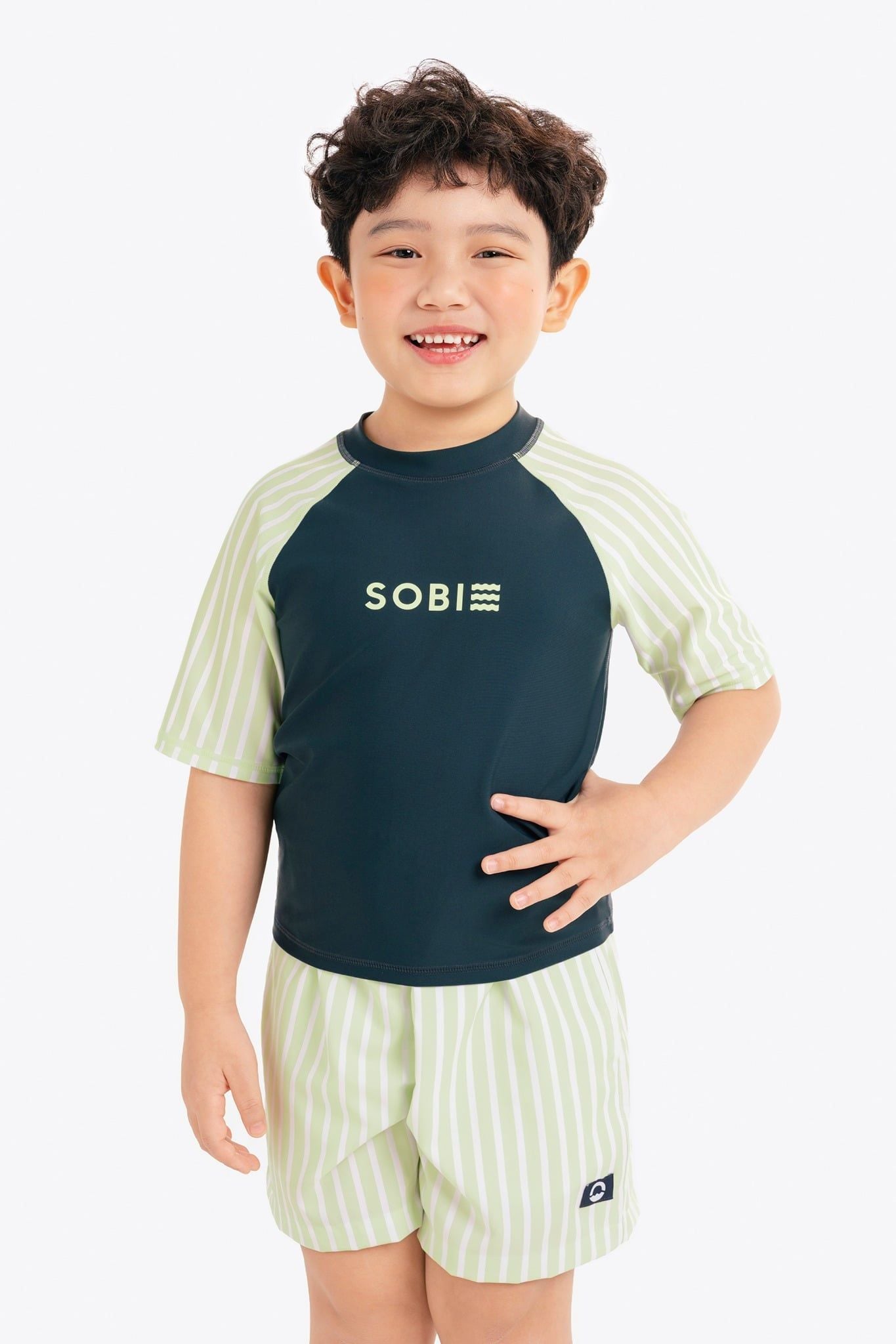 Áo bơi bé trai SOBIE tay ngắn năng động Sea Kai