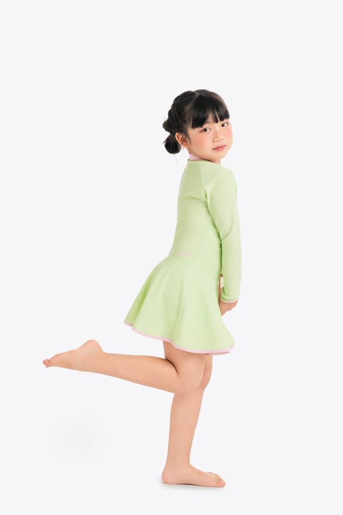 Đồ bơi bé gái SOBIE liền thân váy tay dài Sea Dottie, ảnh 4