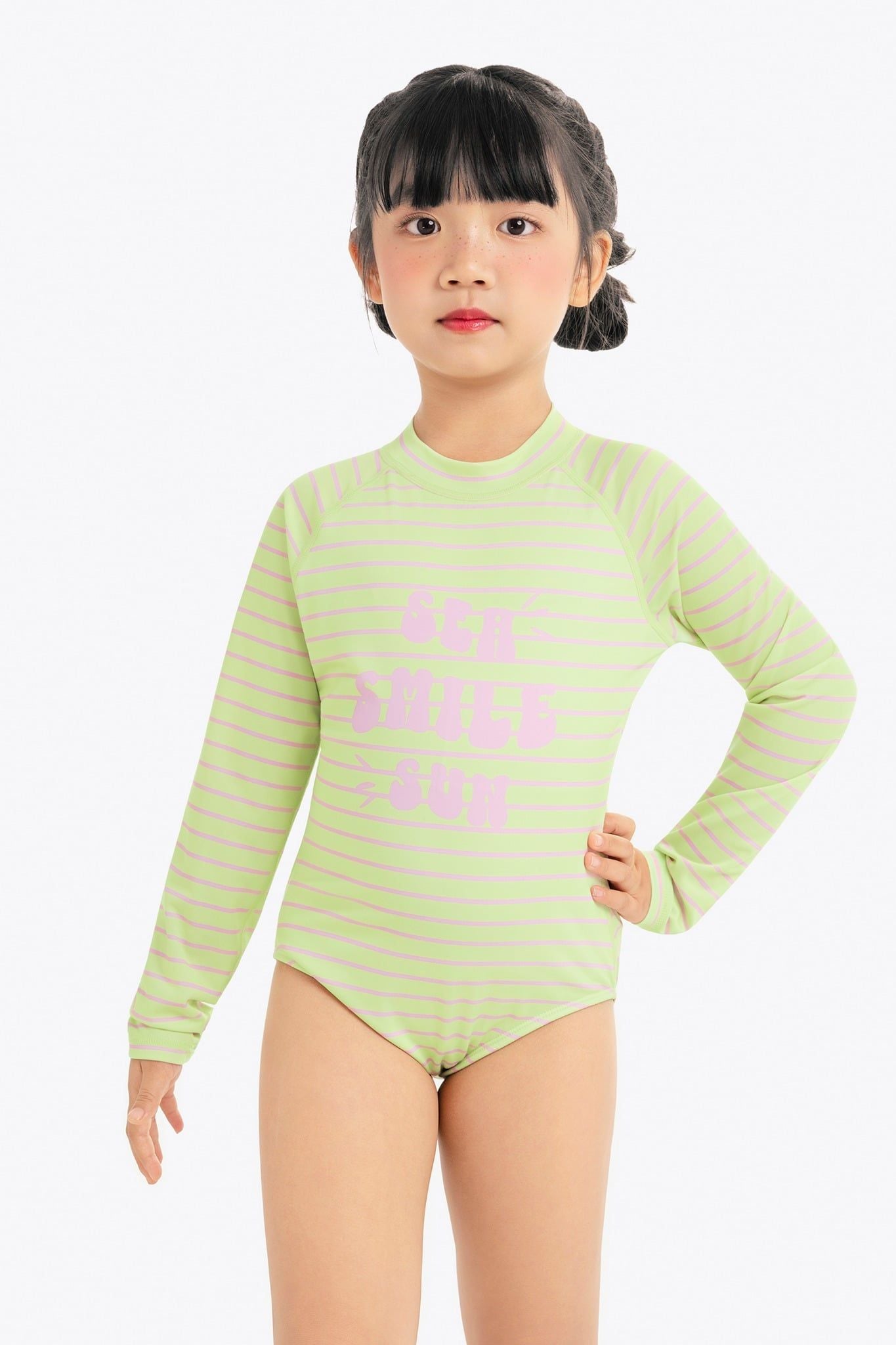 Đồ bơi bé gái SOBIE liền thân tay dài Sea Perla