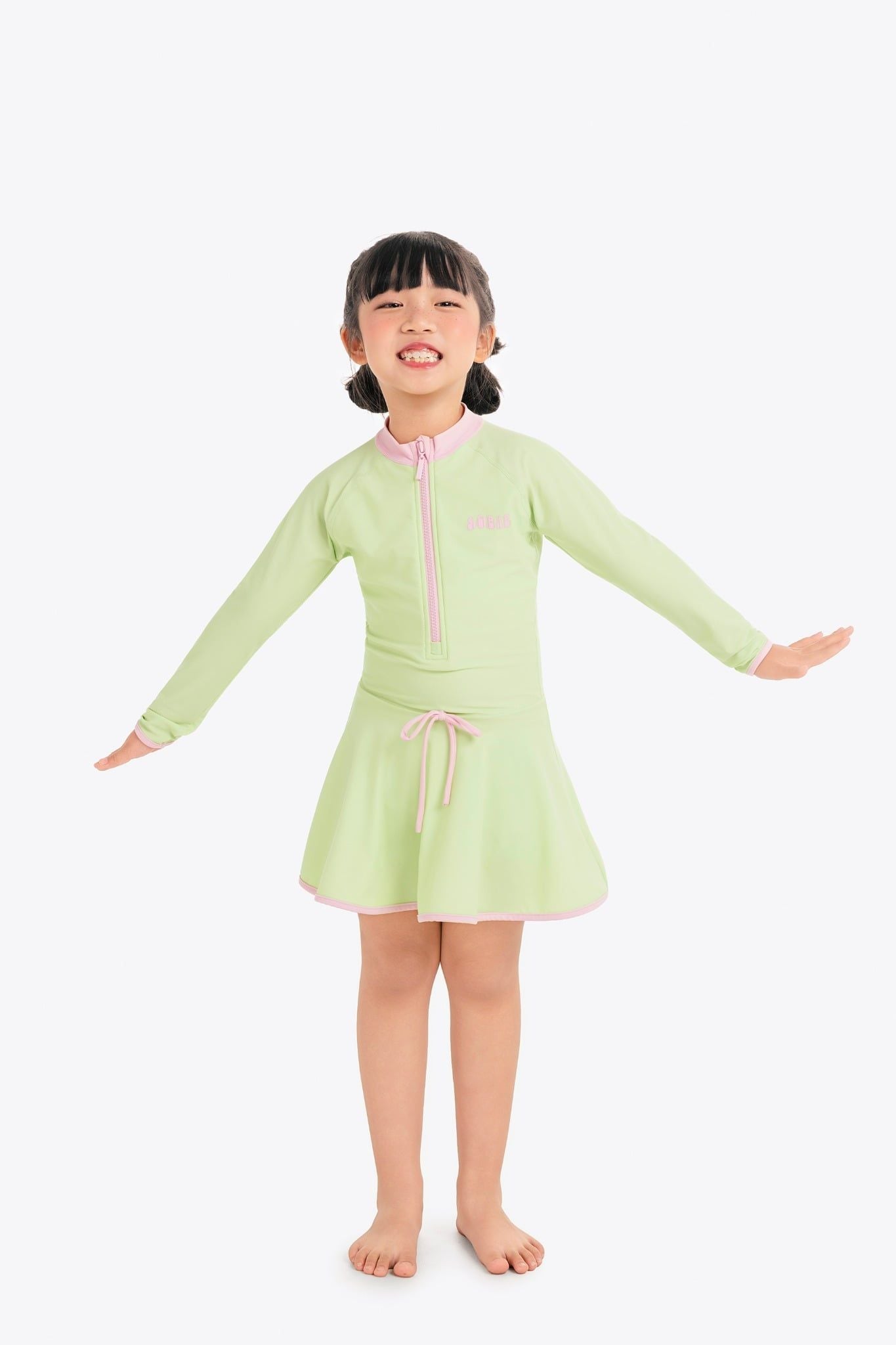 Đồ bơi bé gái SOBIE liền thân váy tay dài Sea Dottie