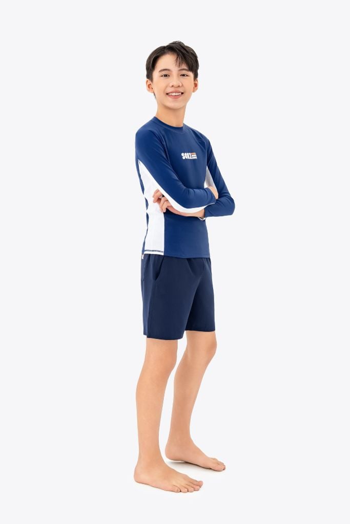 Áo bơi bé trai SOBIE tay dài kín đáo chống nắng Sibling Atticus — 4