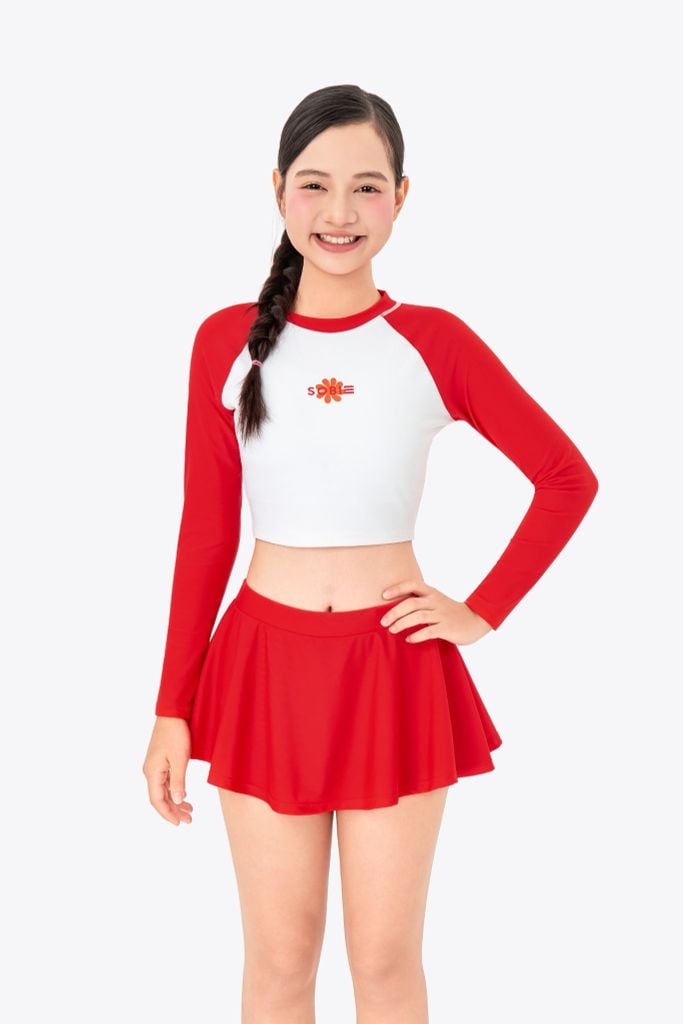 Áo bơi Teen SOBIE Croptop tay dài Sibling Belle
