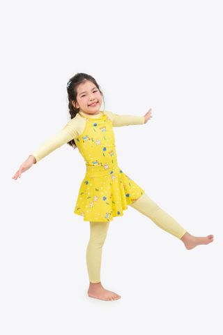  Đồ bơi trẻ em tay dài quần váy bé gái Bạn Cua Nhỏ 