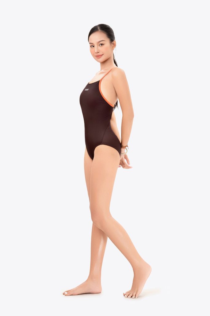 Đồ bơi nữ liền thân chuyên tập luyện Sotek™ Swimming X Back suit Orange, ảnh 3
