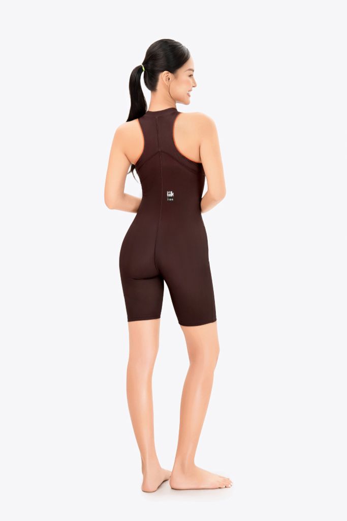 Đồ bơi nữ liền thân chuyên tập luyện Sotek™ Line Frontzip Body suite Orange — 5