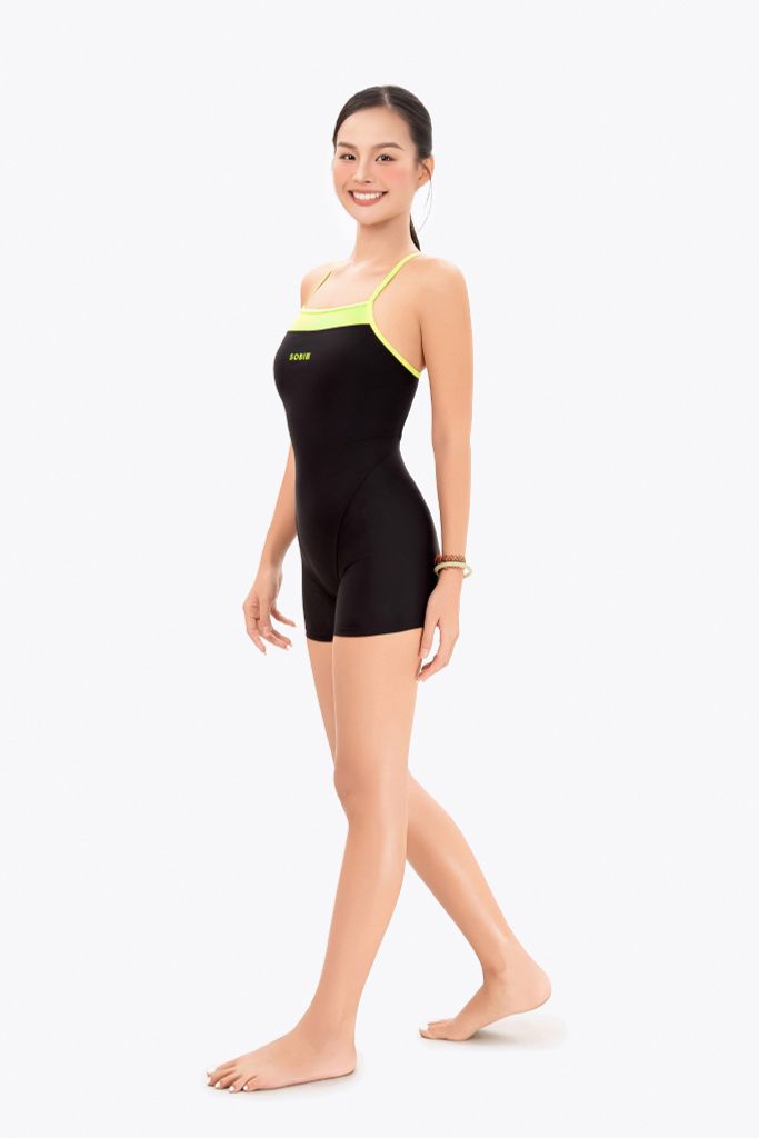 Đồ bơi nữ liền thân chuyên tập luyện Sotek™ Swimming Line Chest suit Green — 4