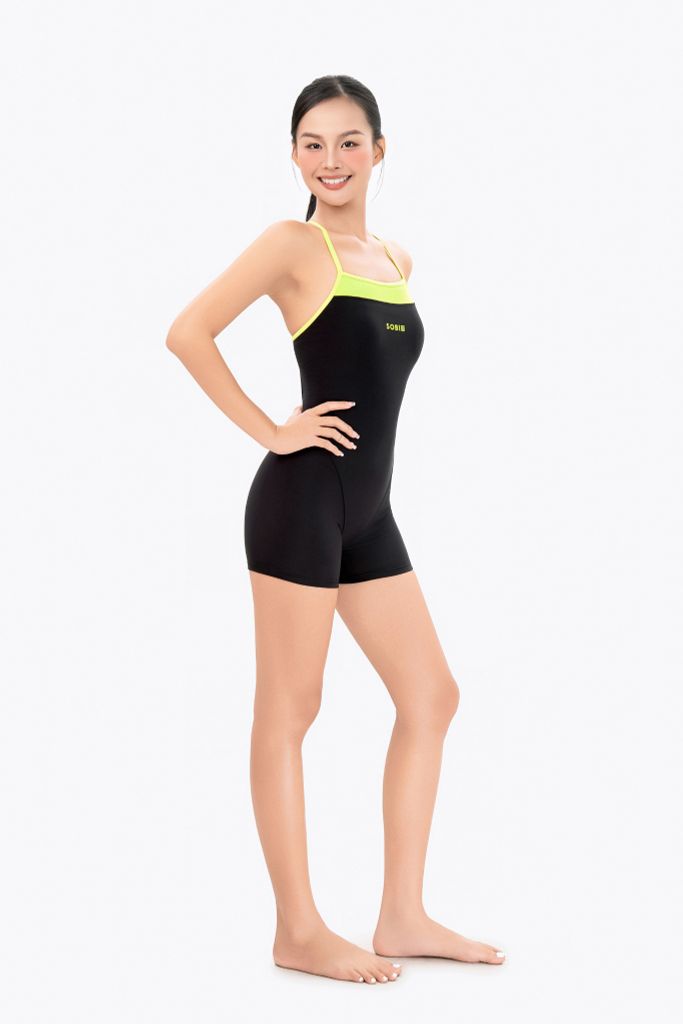 Đồ bơi nữ liền thân chuyên tập luyện Sotek™ Swimming Line Chest suit Green — 5