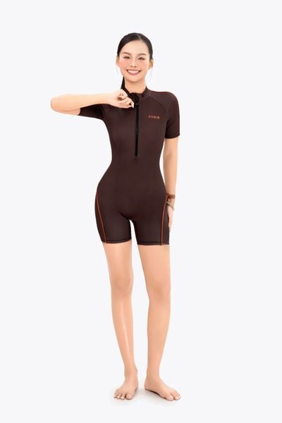  Đồ bơi nữ liền thân chuyên tập luyện Sotek™ Line half-body suit Orange Line 